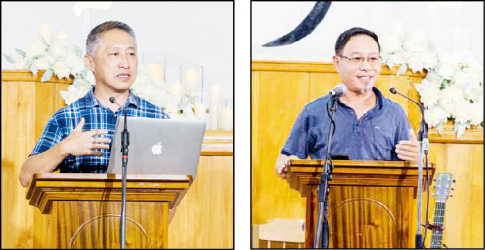 Dr Rev Chingmak Chang and Rev Achu Chang speaking during the Pre-Celebration of the ABAM Sesquicentennial held at Mokokchung Town Baptist Church. (Photo Courtesy: MTBA YD)